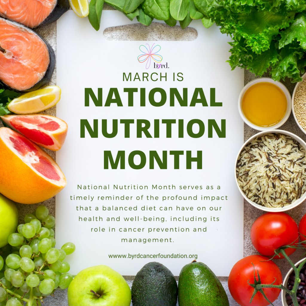 March Is National Nutrition Month Byrd Cancer Education And Advocacy